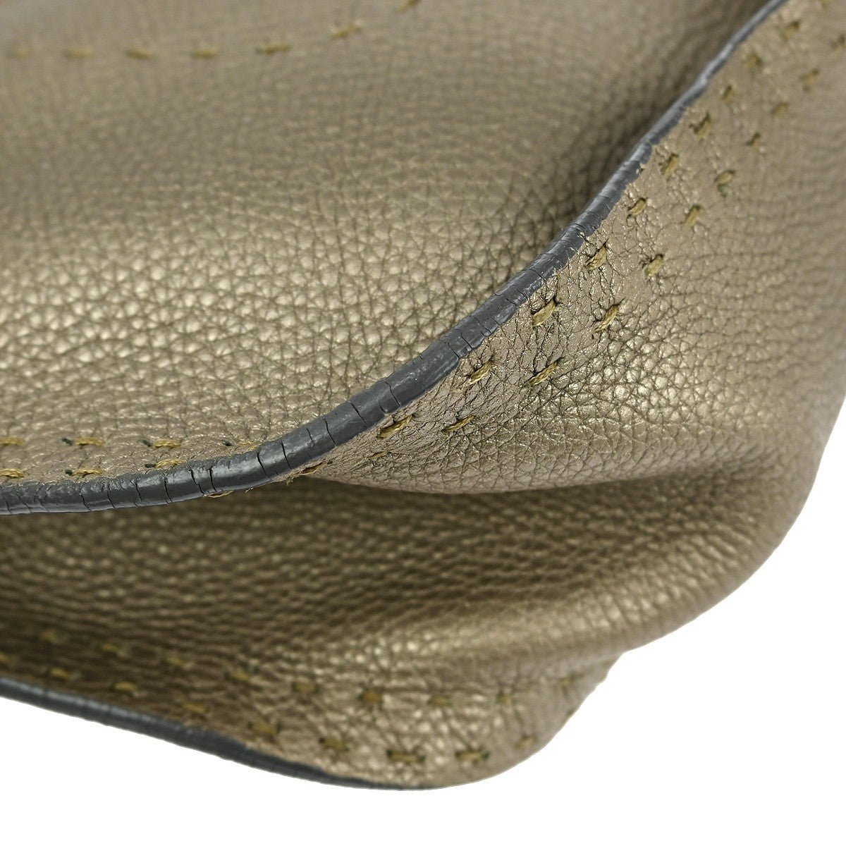 Fendi Selleria Logo Hobo Leather, GRAY, LEATHER, Handbag