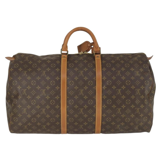 Louis Vuitton Keepall Bag Monogram Canvas, BROWN, CANVAS, Travel bag