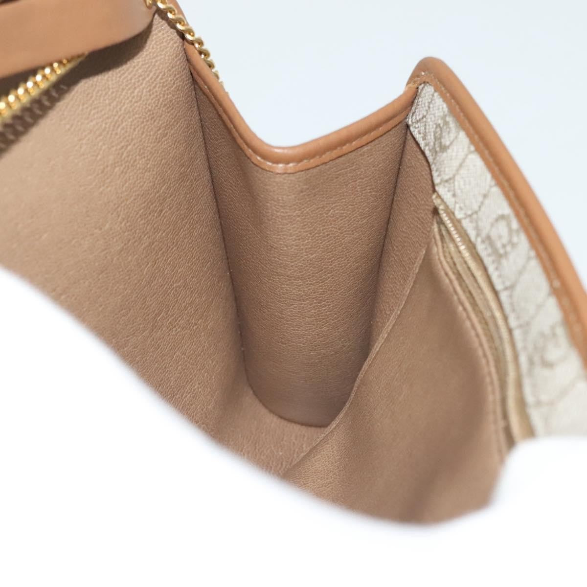 Christian Dior Vintage Honeycomb chain Canvas, BEIGE, CANVAS, Handbag