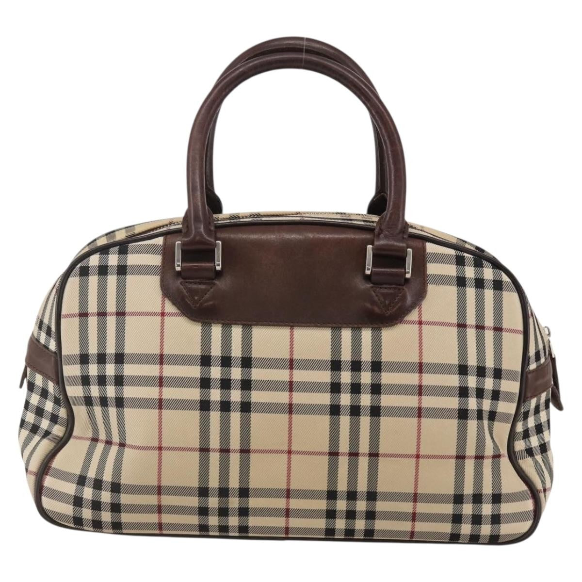 Burberry Nova Check Bowling Bag Canvas, BEIGE, CANVAS, Travel bag