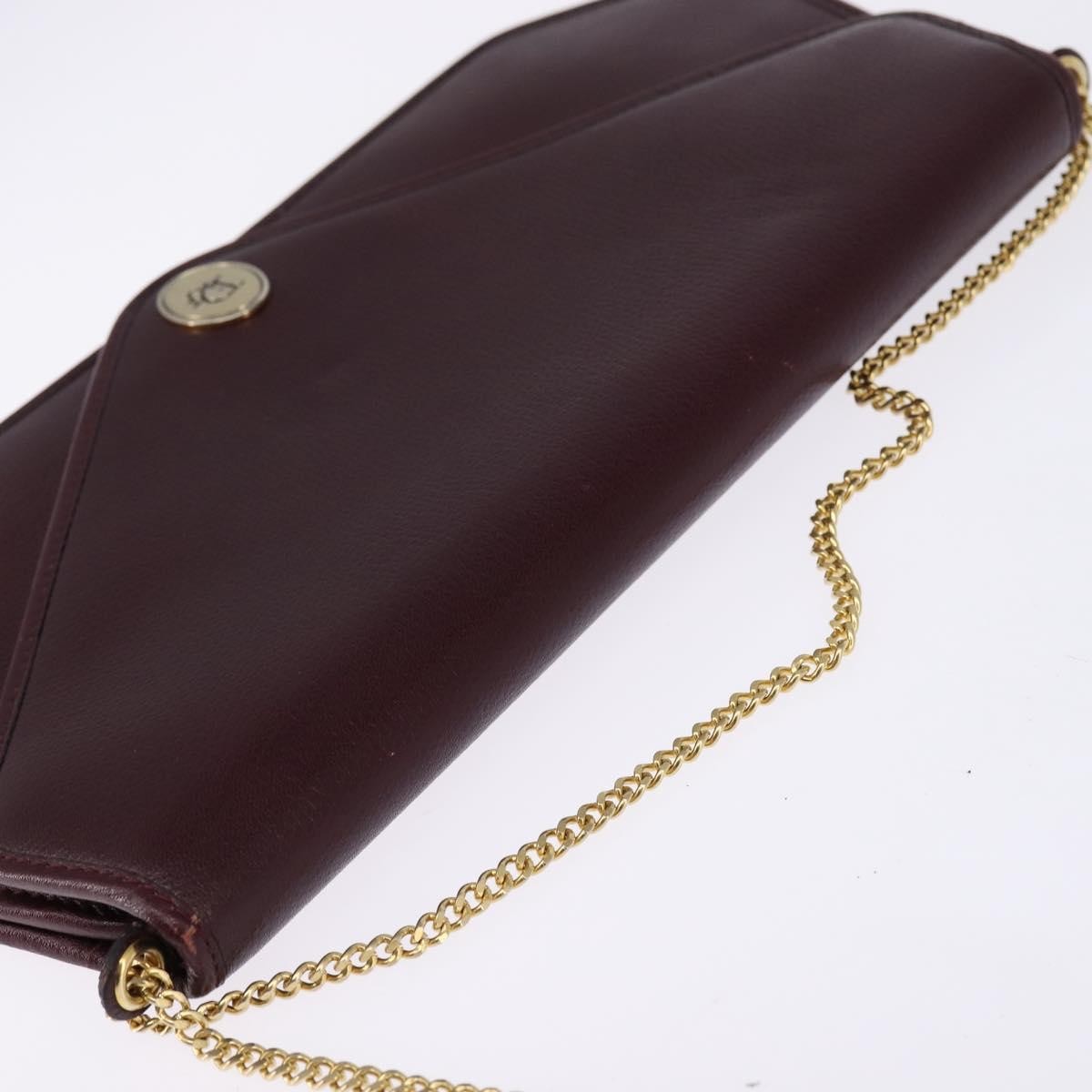 Christian Dior Flap chain Shoulder bag Leather, BURGUNDY, LEATHER, Shoulder bag