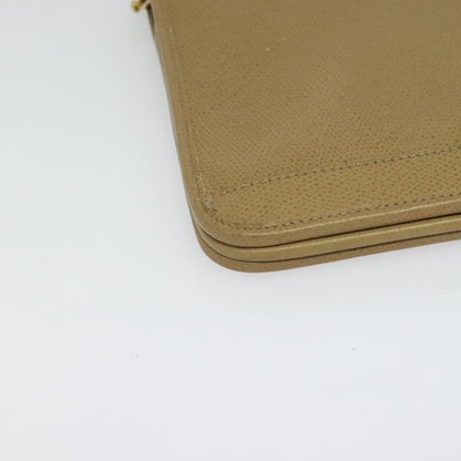 Christian Dior Vintage Chain Flap Shoulder Bag Leather, BEIGE, LEATHER, Shoulder bag