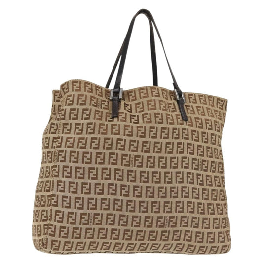 Fendi Vintage Tote Zucca Canvas, BEIGE, CANVAS, Tote bag