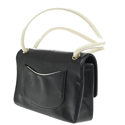 Chanel Flap shoulder Bag Leather, BLACK, LEATHER, Shoulder bag