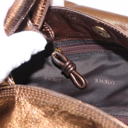 Loewe Anagram Logo Nappa Aire Hand Bag Leather, Gold, Leather, Handbag