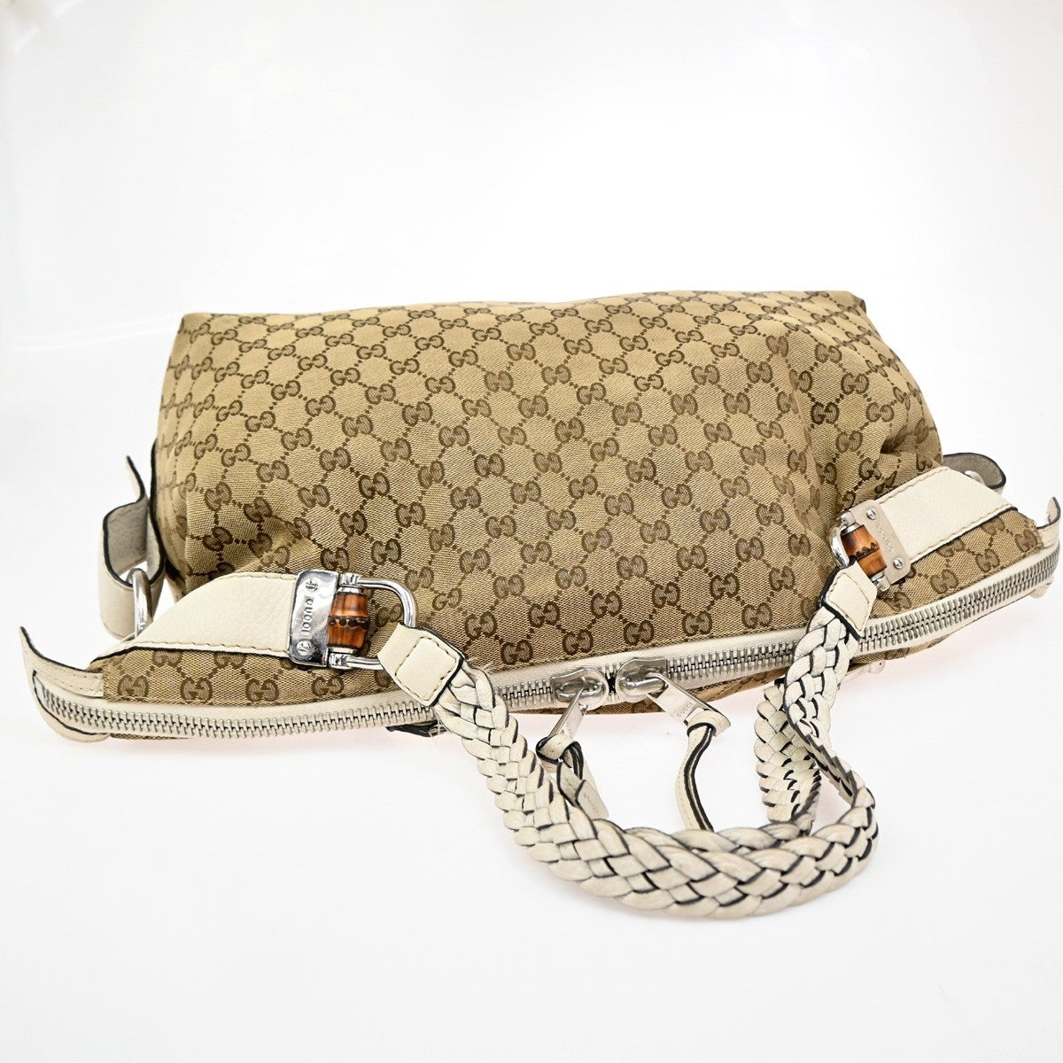 Gucci Bamboo Bar Shoulder Bag GG Canvas, BROWN, CANVAS, Shoulder bag