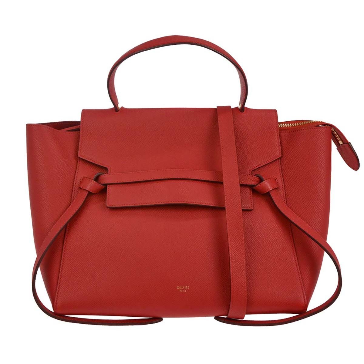 Celine Belt Bag Calfskin, RED, LEATHER, Handbag