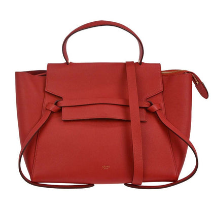 Celine Belt Bag Calfskin, RED, LEATHER, Handbag