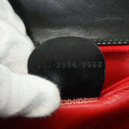 Gucci Vintage Bamboo Top Handle Bag Leather, BLACK, LEATHER, Handbag