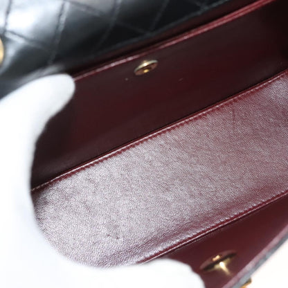 Chanel Vintage Trapezoid CC Flap Bag Leather, BLACK, LEATHER, Shoulder bag