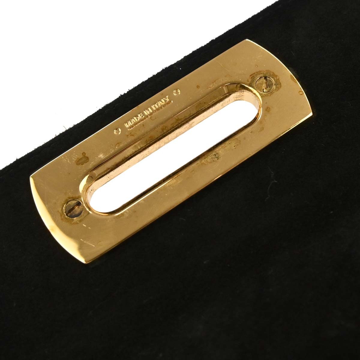 Salvatore Ferragamo Gancini Convertible Top Handle Bag Suede, BLACK, SUEDE, Handbag