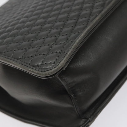 Bally Vintage Handbag Quilted Leather, GRAY, LEATHER, Handbag