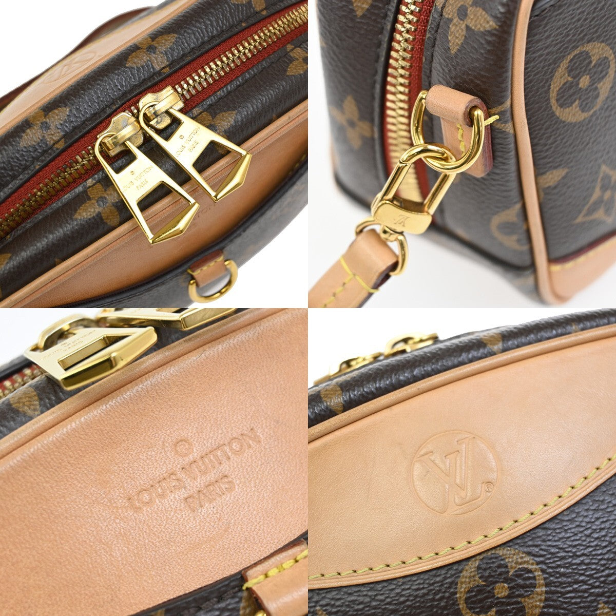 Louis Vuitton Deauville Handbag Monogram Canvas, BROWN, CANVAS, Handbag