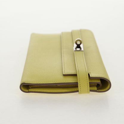 Hermes Kelly Wallet Epsom, YELLOW, LEATHER, Wallets