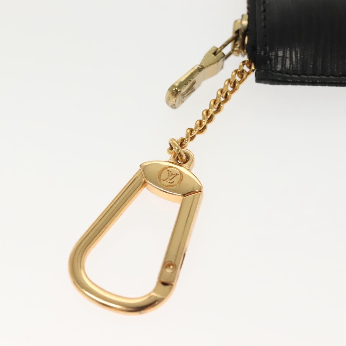 Louis Vuitton Pochette Clés Epi, BLACK, LEATHER, Wallets