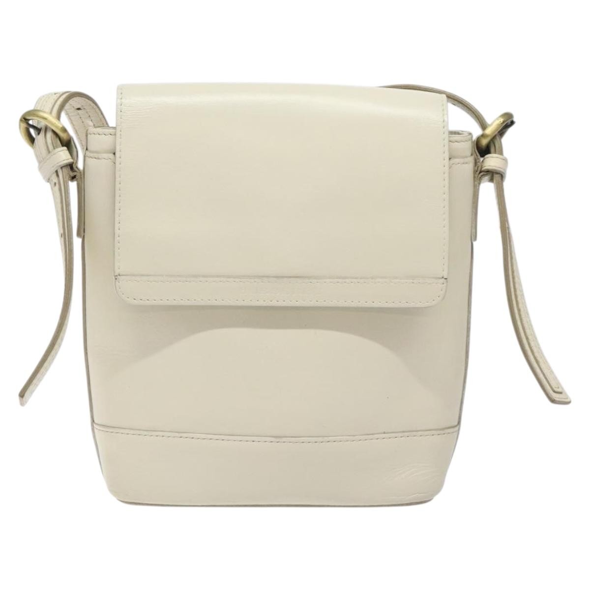 Burberry Flap Shoulder Bag Leather, WHITE, LEATHER, Shoulder bag