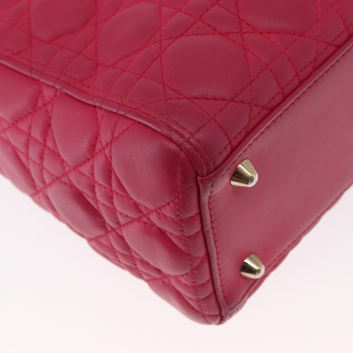 Christian Dior Lady Dior Bag Cannage Quilt Lambskin, PINK, LEATHER, Handbag