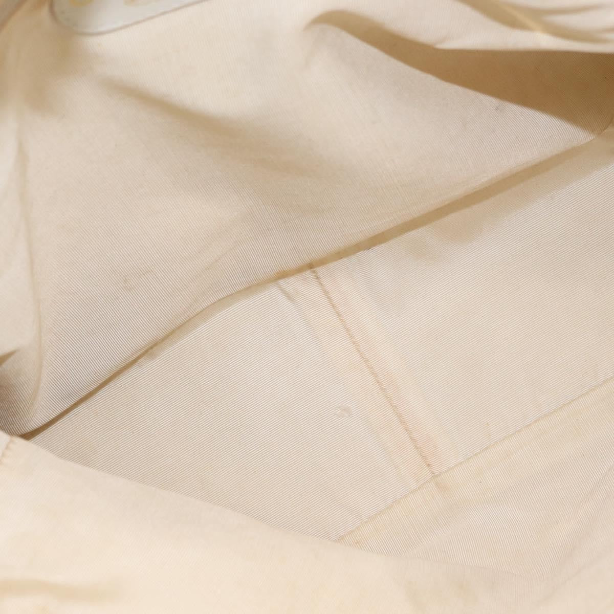 Chanel Vintage Wooden Ring Tote Caviar, WHITE, LEATHER, Tote bag