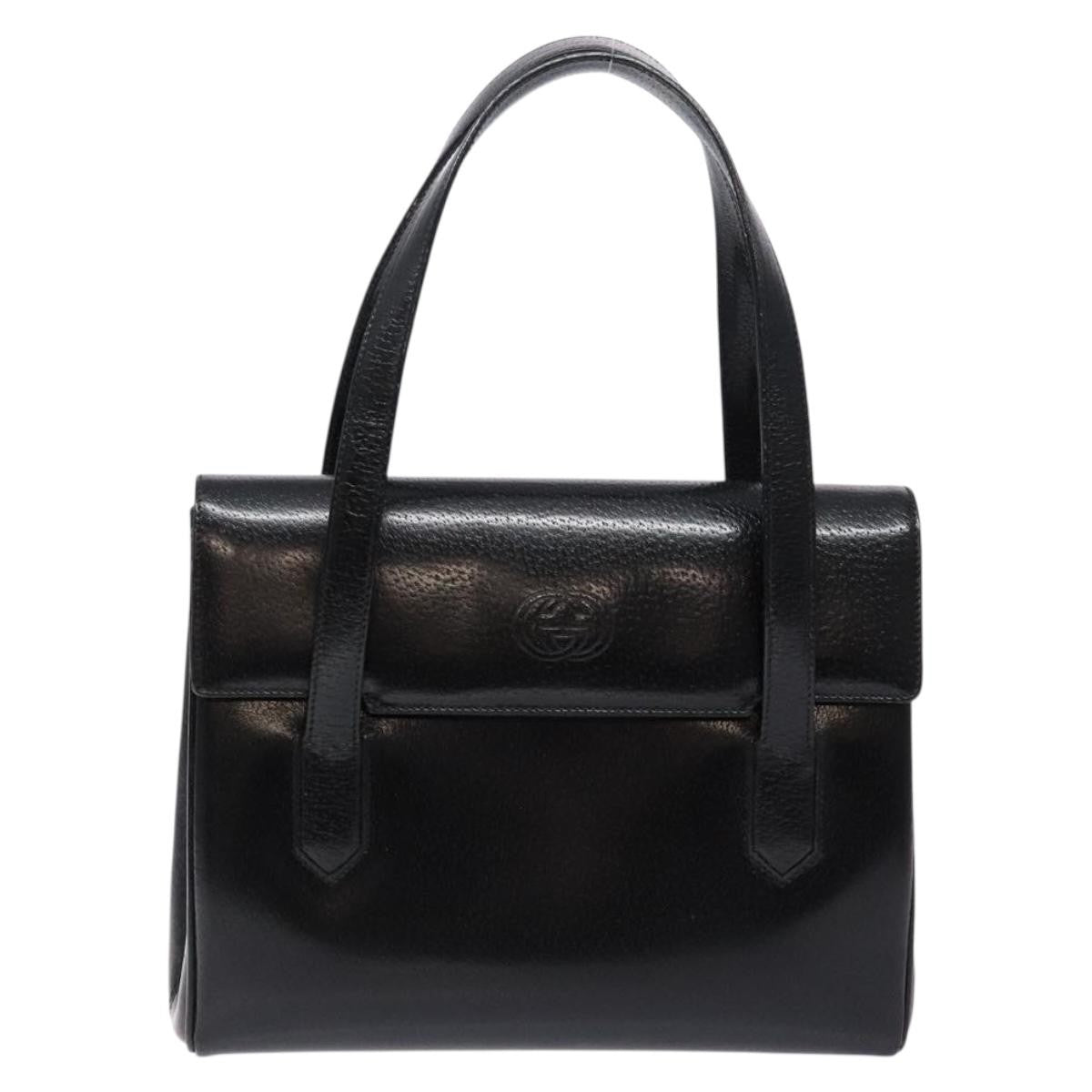 Gucci Vintage Handbag Leather, BLACK, LEATHER, Handbag