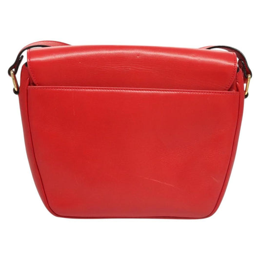 Celine Vintage Triomphe Shoulder Bag Leather, RED, LEATHER, Shoulder bag