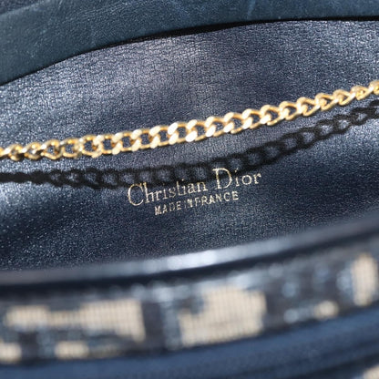 Christian Dior Vintage Trotter Flap Shoulder Bag Canvas, NAVY, CANVAS, Shoulder bag