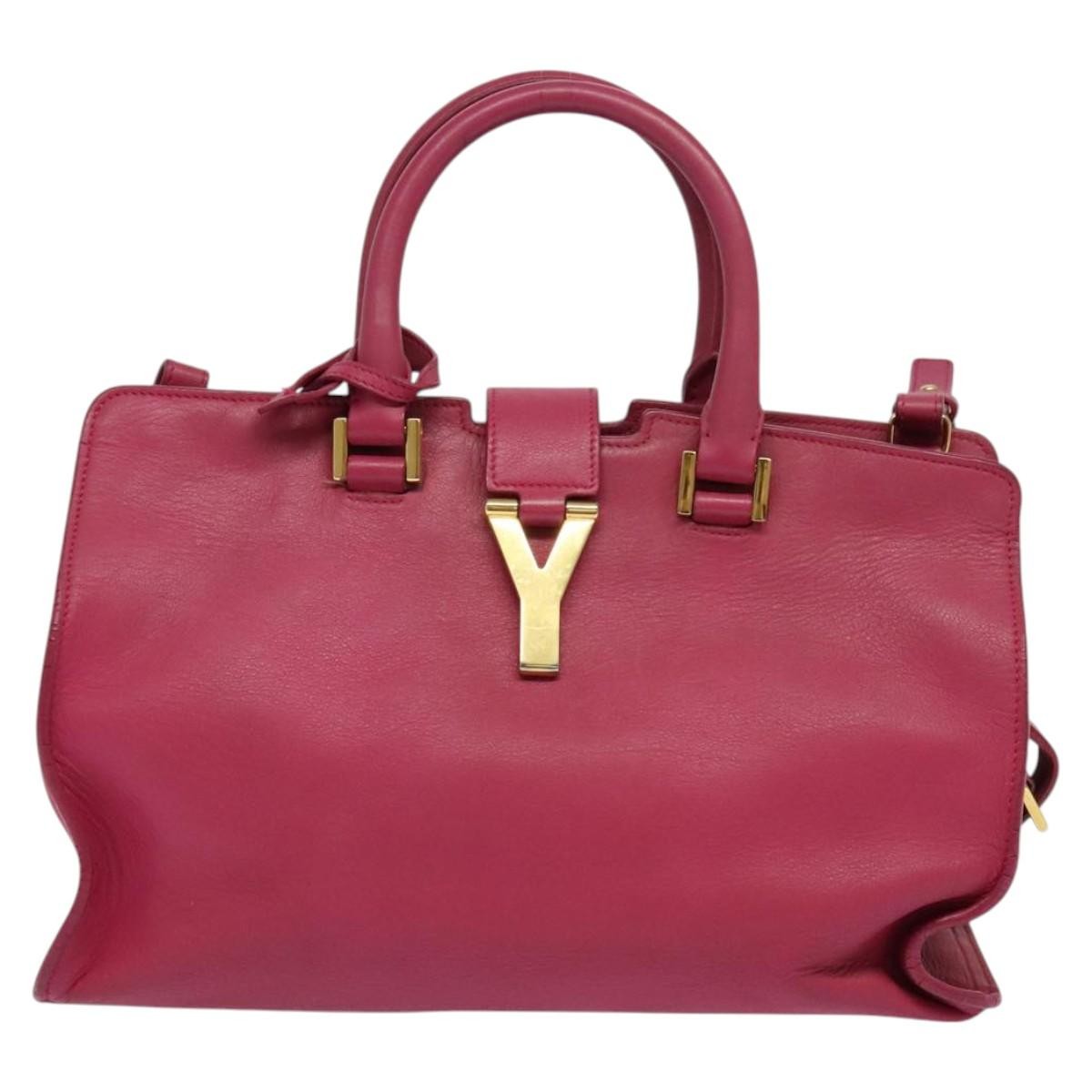 Saint Laurent Classic Y Cabas Leather, PINK, LEATHER, Tote bag