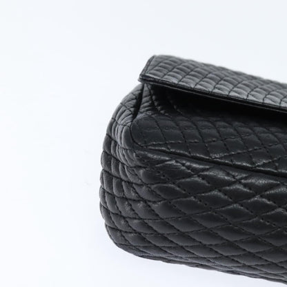 Bally Vintage Chain Shoulder Bag Quilted Leather, BLACK, LEATHER, Shoulder bag