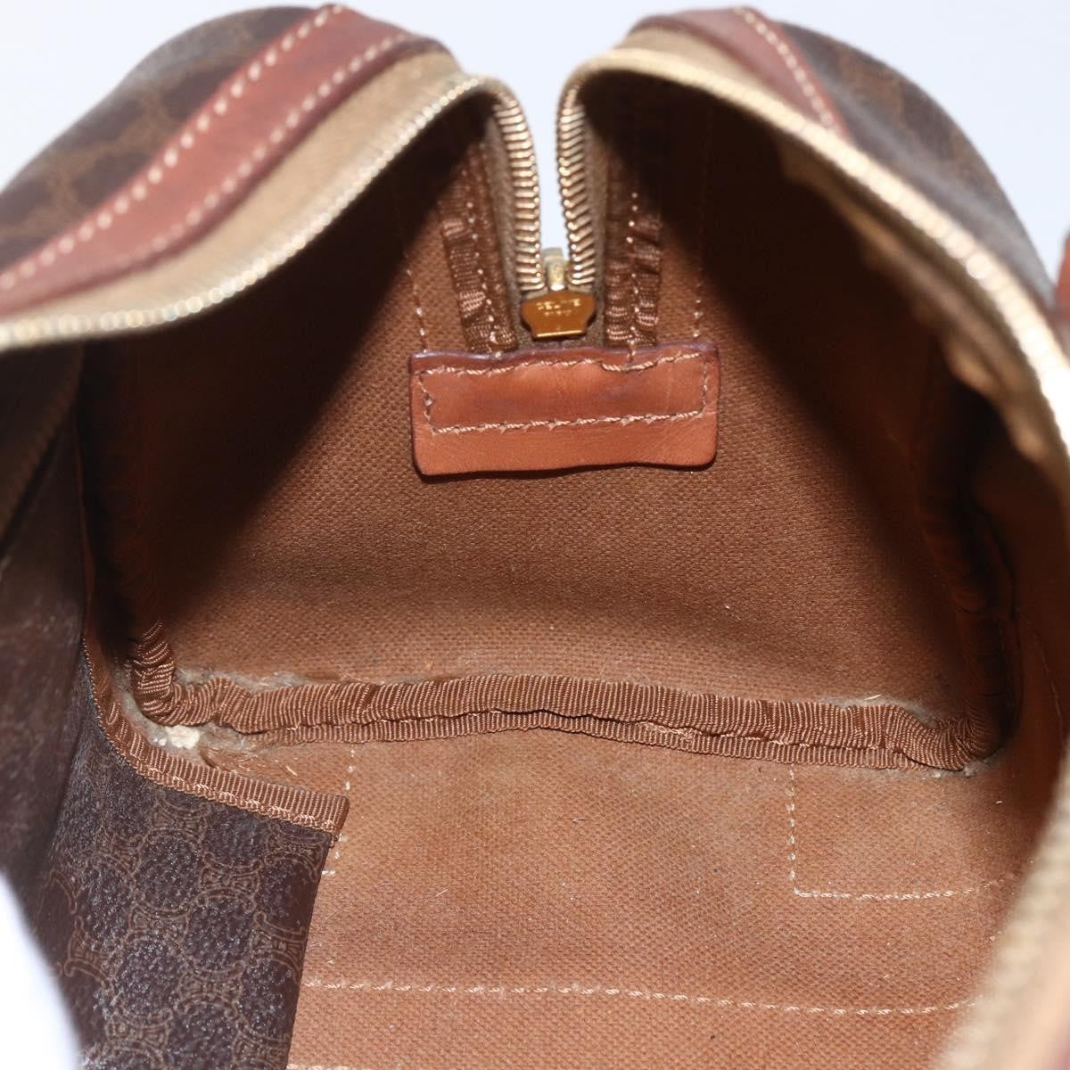 Celine Vintage Macadam Handbag Canvas and Leather, BROWN, CANVAS, Shoulder bag