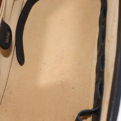 Gucci Vintage Bamboo Vanity Case Leather, NAVY, LEATHER, Handbag