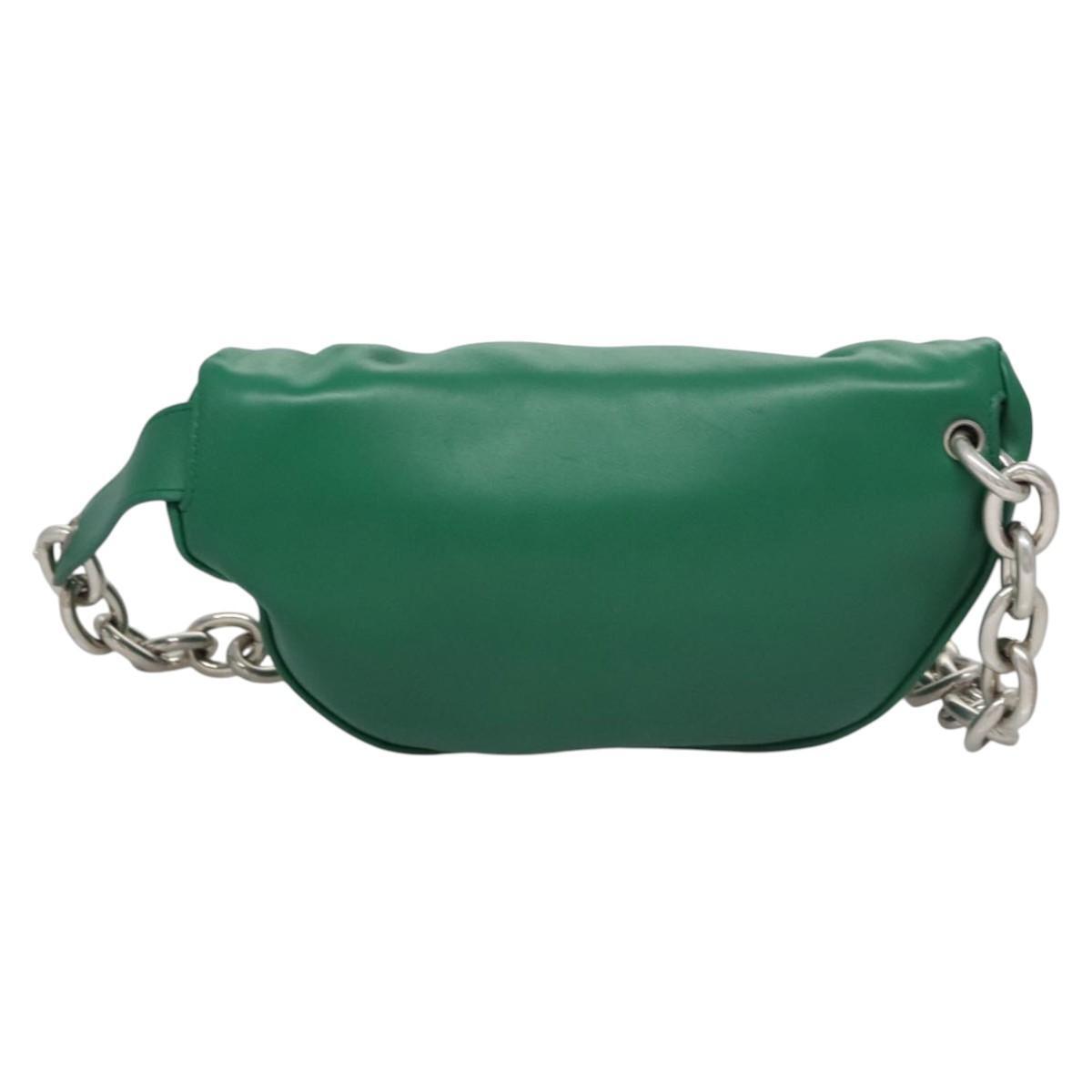Bottega Veneta The Chain Pouch Leather, GREEN, LEATHER, Clutche & pouche