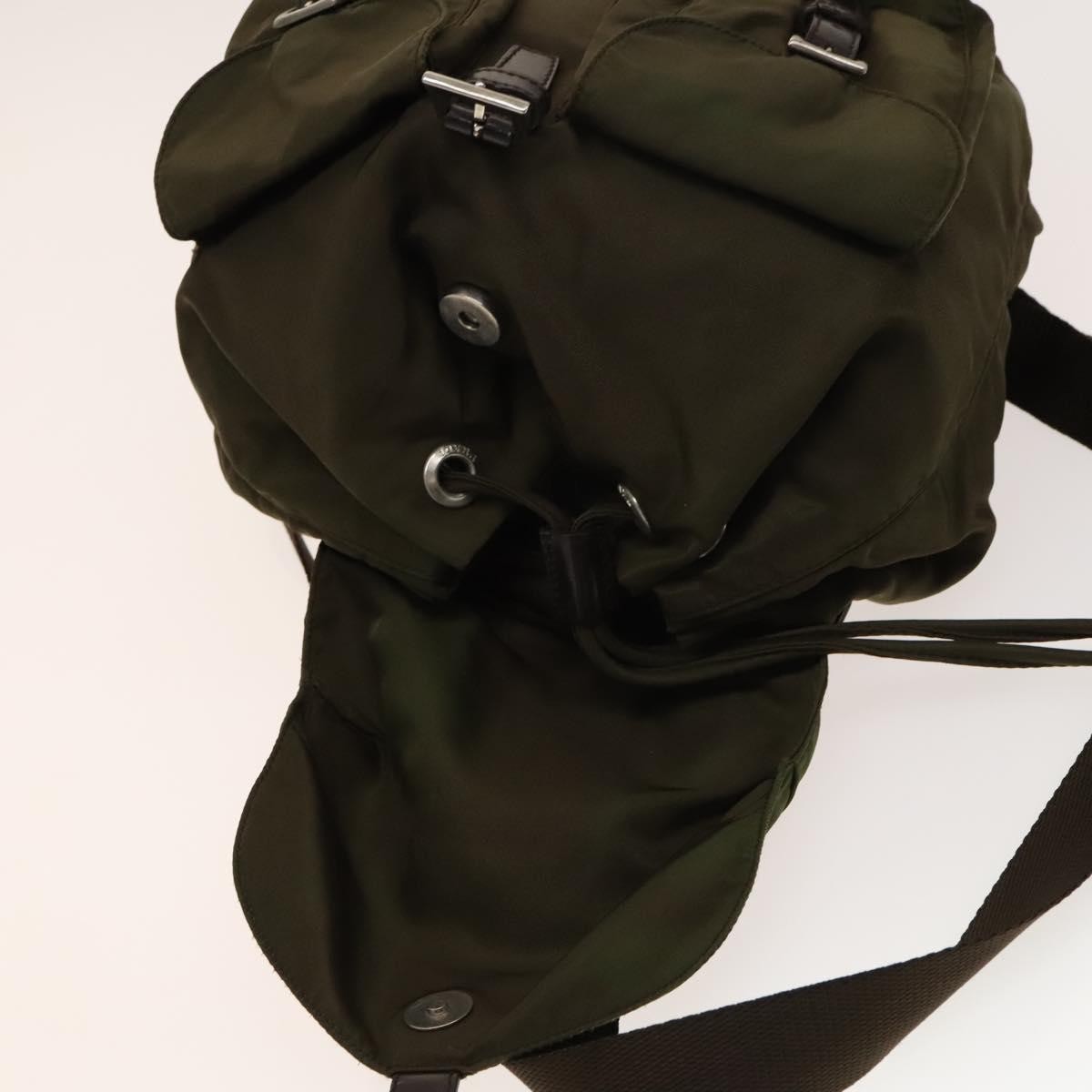 Prada Double Front Pocket Backpack Tessuto, KHAKI, NYLON, Backpack