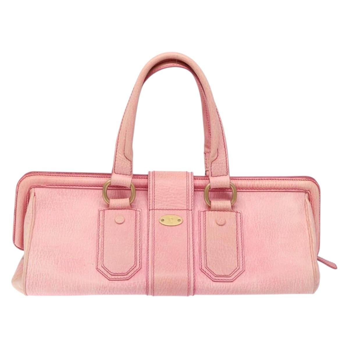 Celine Ella Satchel Leather, PINK, LEATHER, Handbag