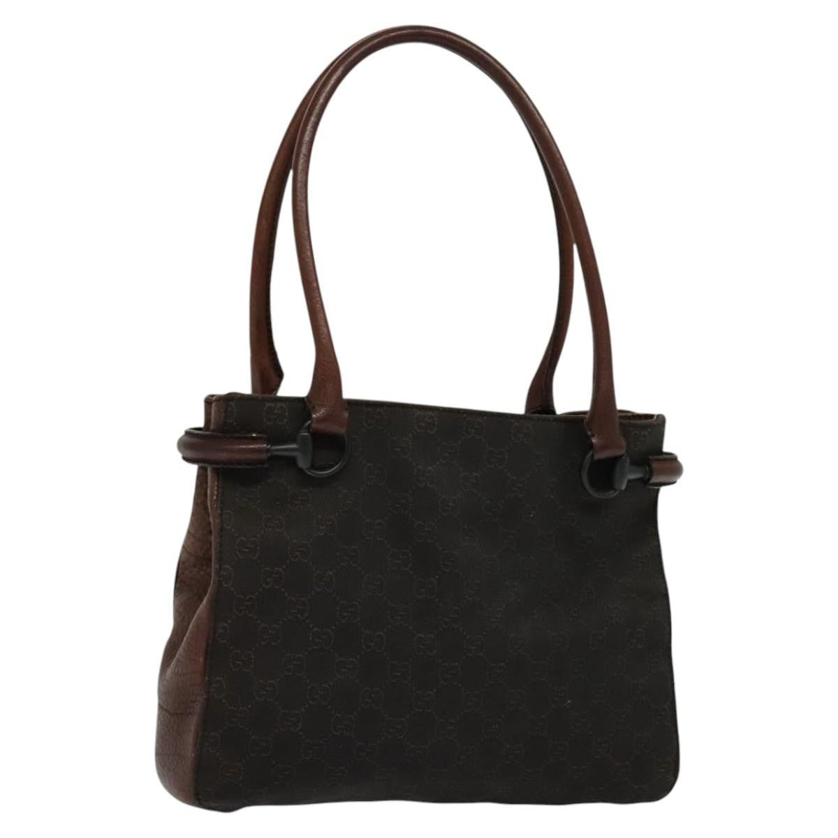 Gucci Horsebit Handle Tote GG Canvas, BROWN, CANVAS, Tote bag