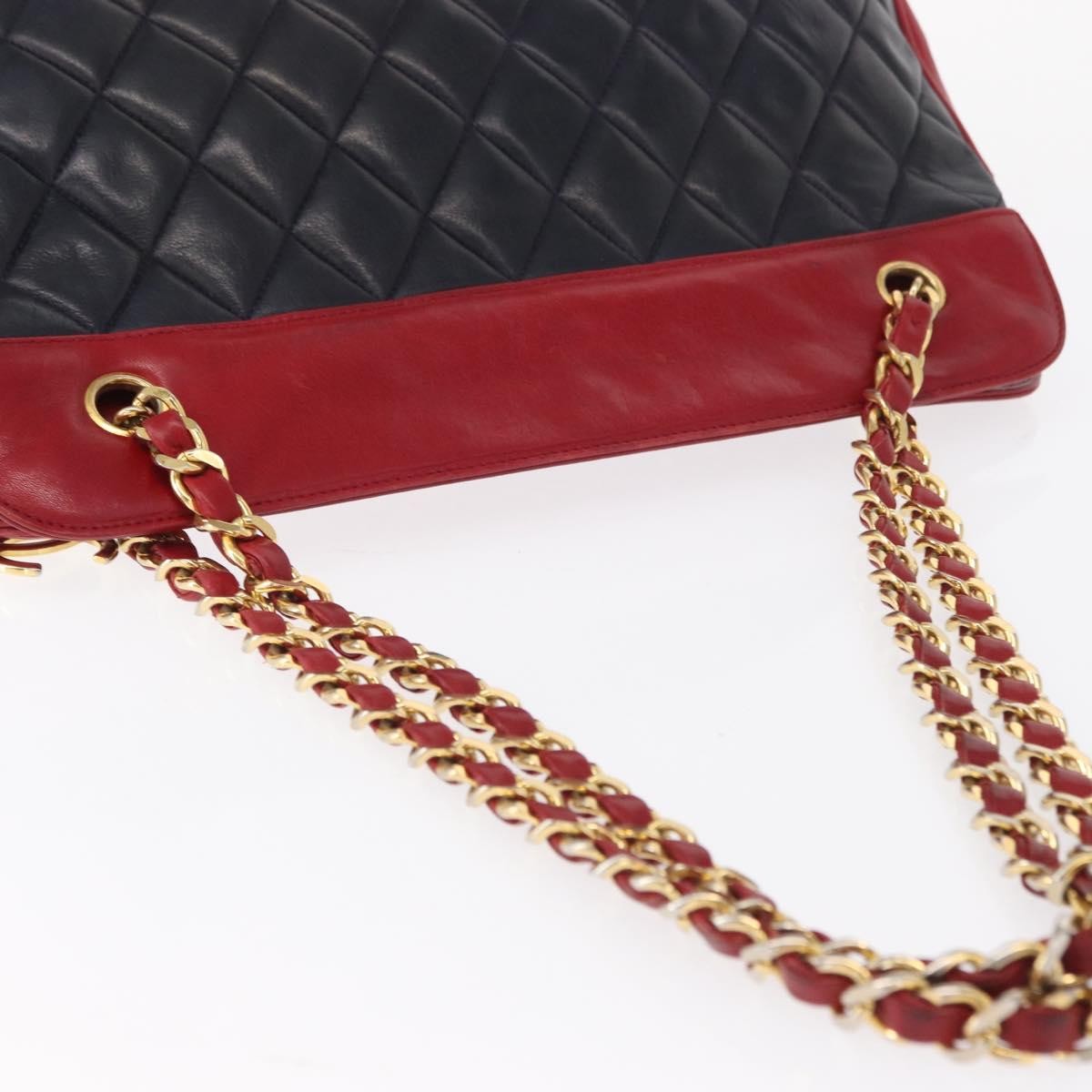 Chanel Chanel Bicolor Shoulder Bag Red/Navy leather bicolore, NAVY, LEATHER, Shoulder bag