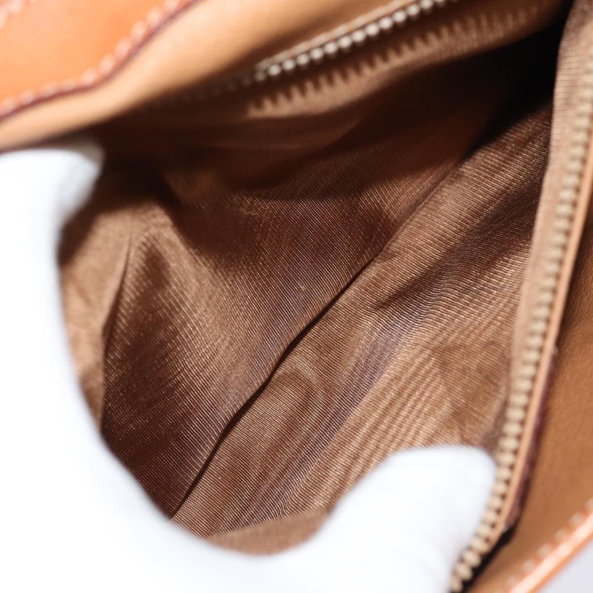 Celine Vintage Macadam Circle Logo Shoulder Bag Canvas and Leather, BROWN, CANVAS, Shoulder bag