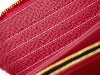 Prada Bow Zip Around Wallet Saffiano Leather, PINK, LEATHER, Wallets