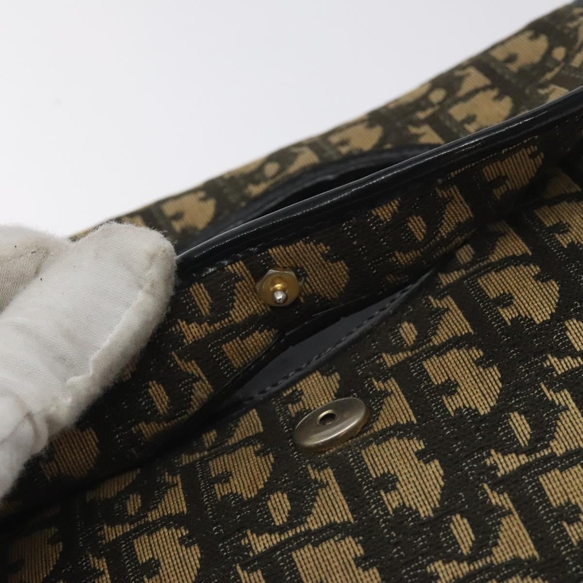 Christian Dior Vintage Flap Crossbody Bag Canvas, NAVY, CANVAS, Shoulder bag