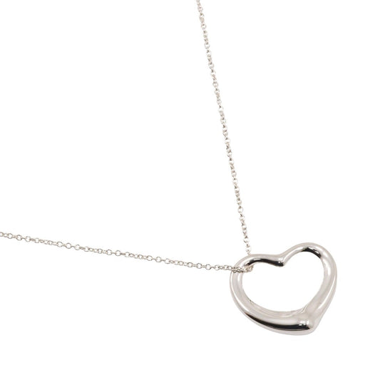 Tiffany & Co. Elsa Peretti Open Heart Pendant Necklace Sterling Silver, SILVER, SILVER, Necklace