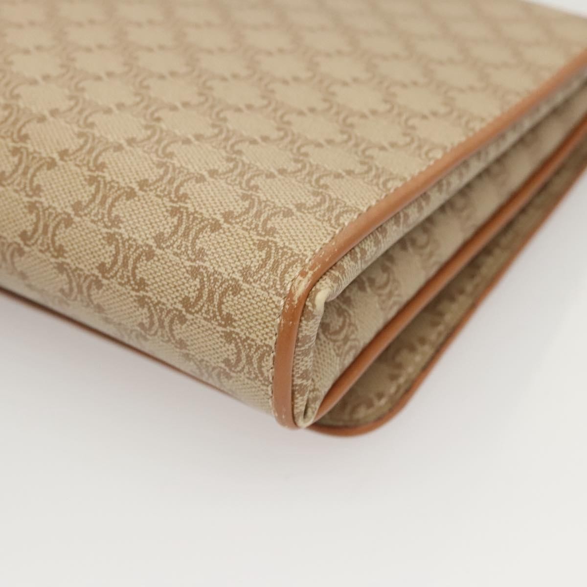 Celine Vintage Macadam Shoulder Bag Canvas, BEIGE, CANVAS, Shoulder bag