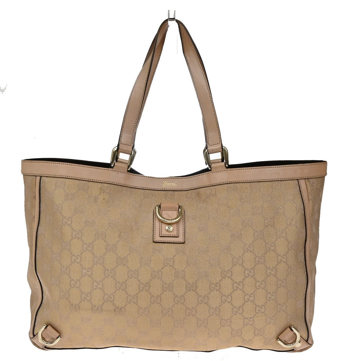Gucci Abbey Tote GG Canvas with Leather, PINK, CANVAS, Tote bag