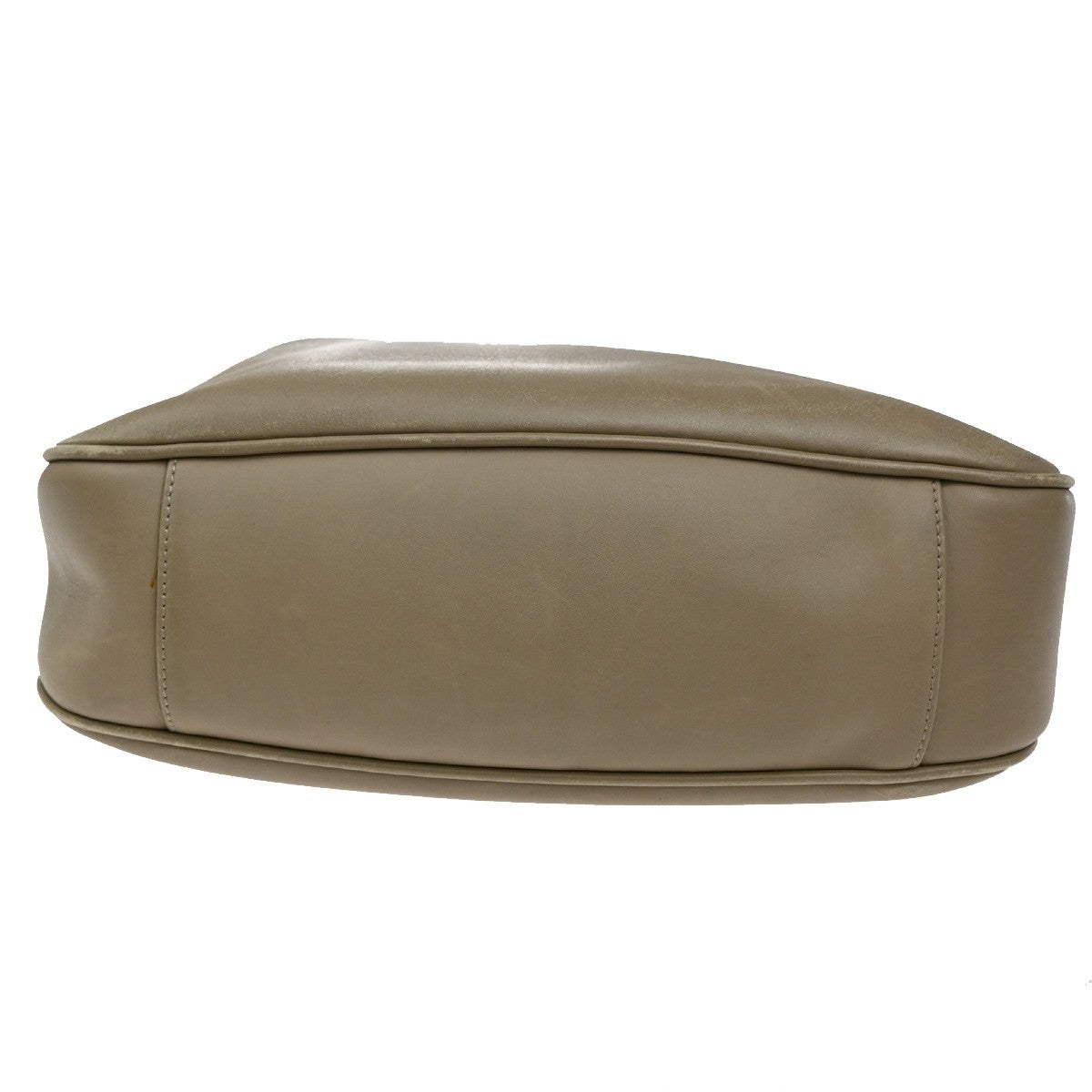 Gucci Vintage Bamboo Handle Open Hobo Leather, BEIGE, LEATHER, Handbag