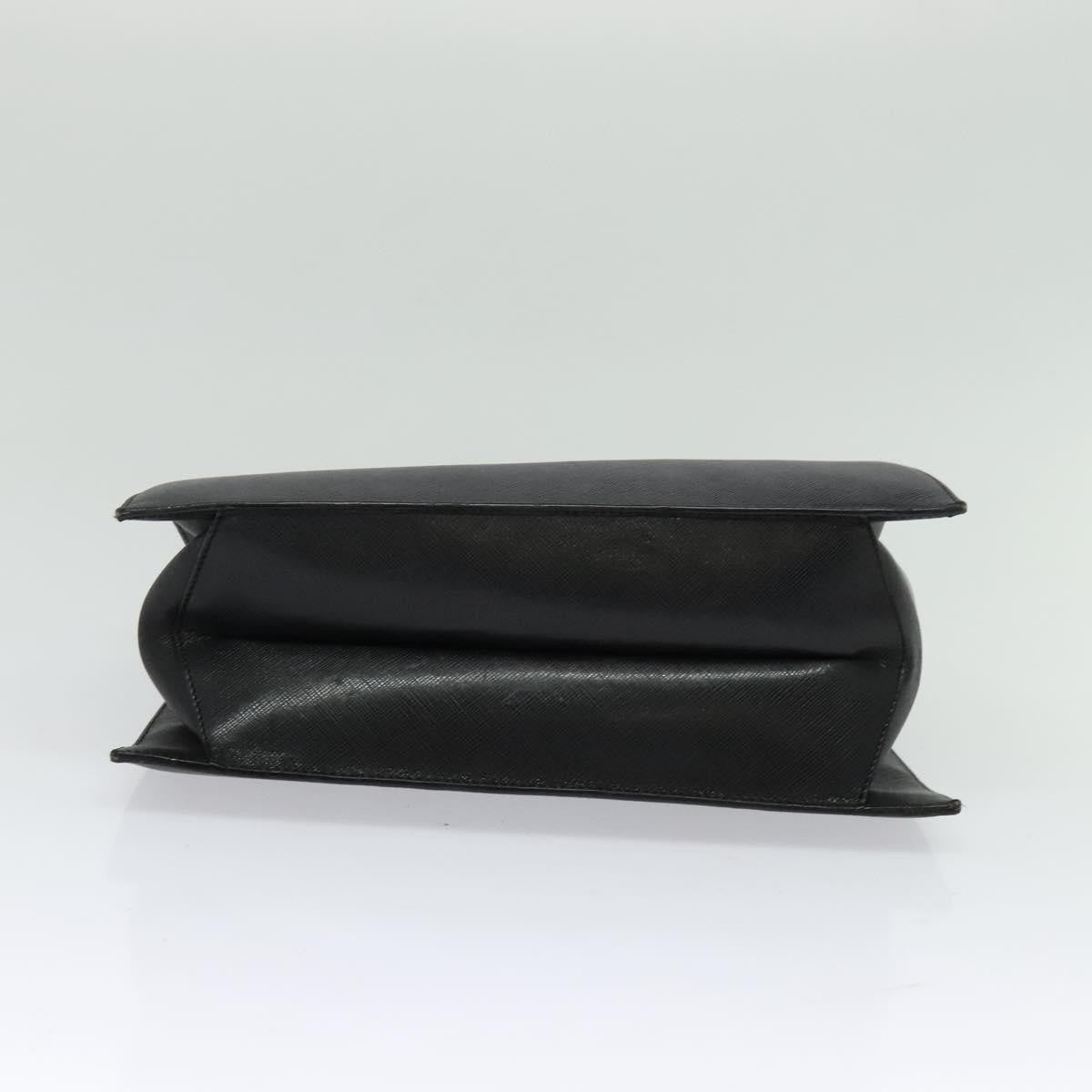 Salvatore Ferragamo Double Gancini Top Handle Bag Saffiano Leather, BLACK, LEATHER, Handbag