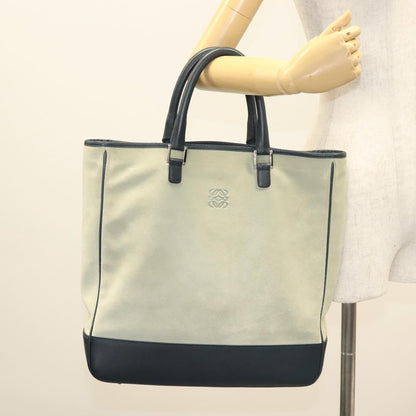 Loewe Anagram Tote Suede, GRAY, SUEDE, Tote bag