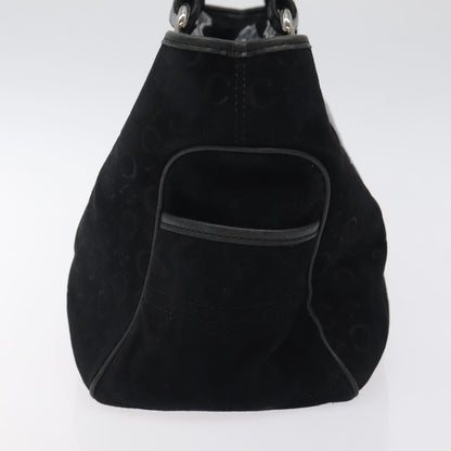 Celine Boogie Satchel Macadam, BLACK, CANVAS, Handbag