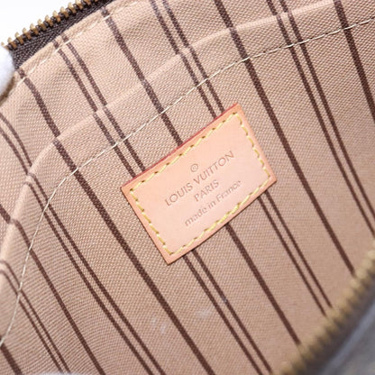 Louis Vuitton Neverfull Pochette Monogram Canvas, BROWN, CANVAS, Tote bag