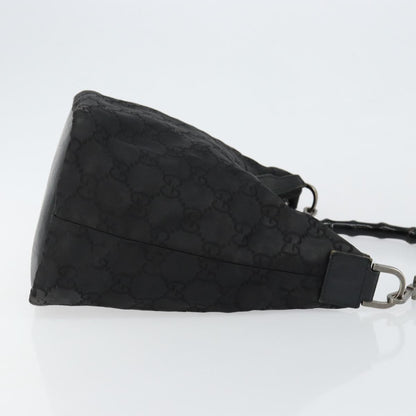 Gucci Vintage Bamboo Hobo GG Canvas, BLACK, CANVAS, Shoulder bag