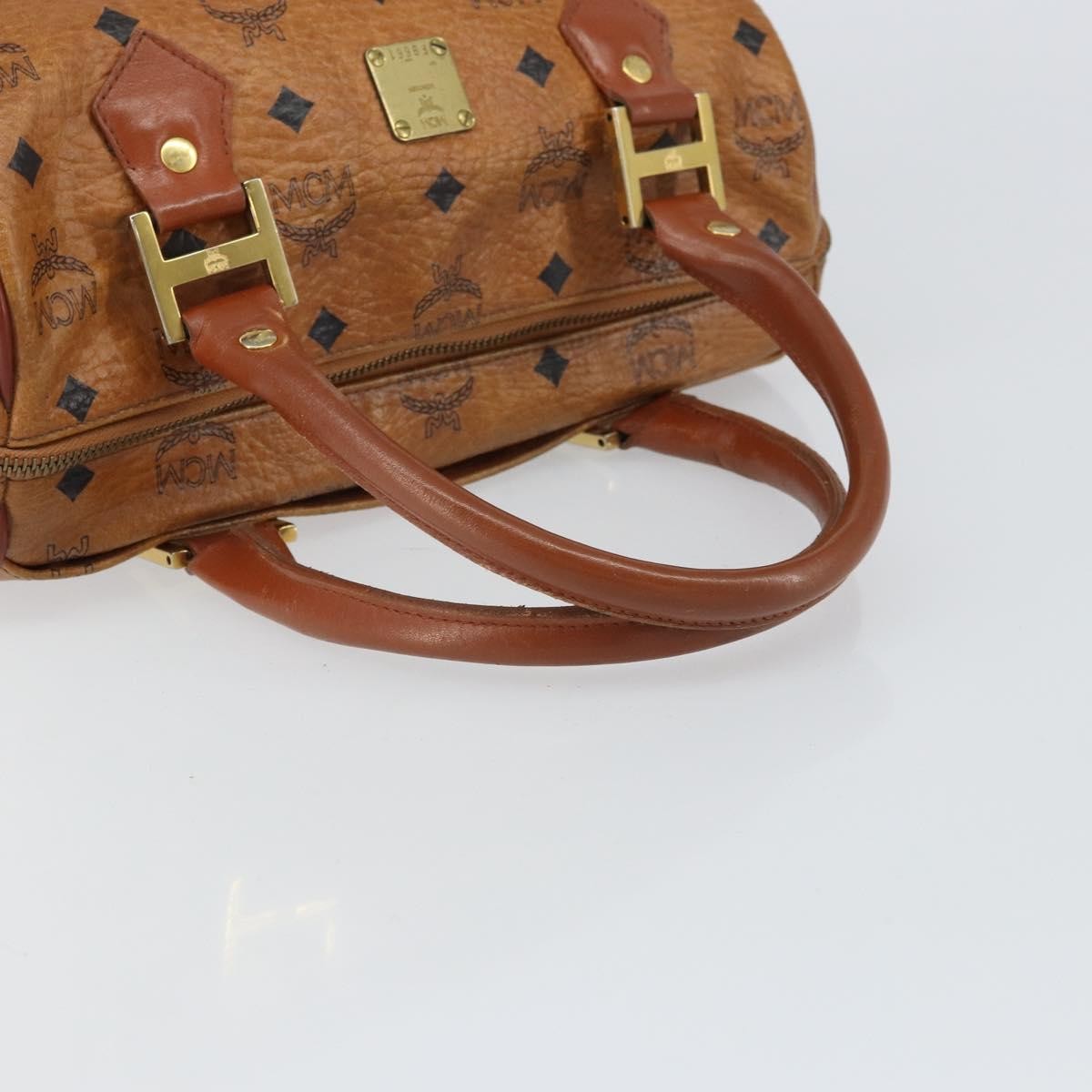 MCM Visetos Handbag Canvas and Leather, BROWN, CANVAS, Handbag