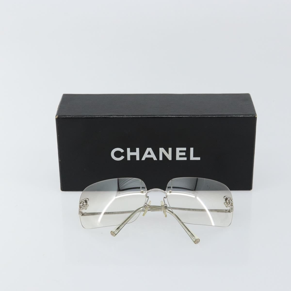 Chanel Logo CC Sunglasses Metal, SILVER, METAL, Sunglasse