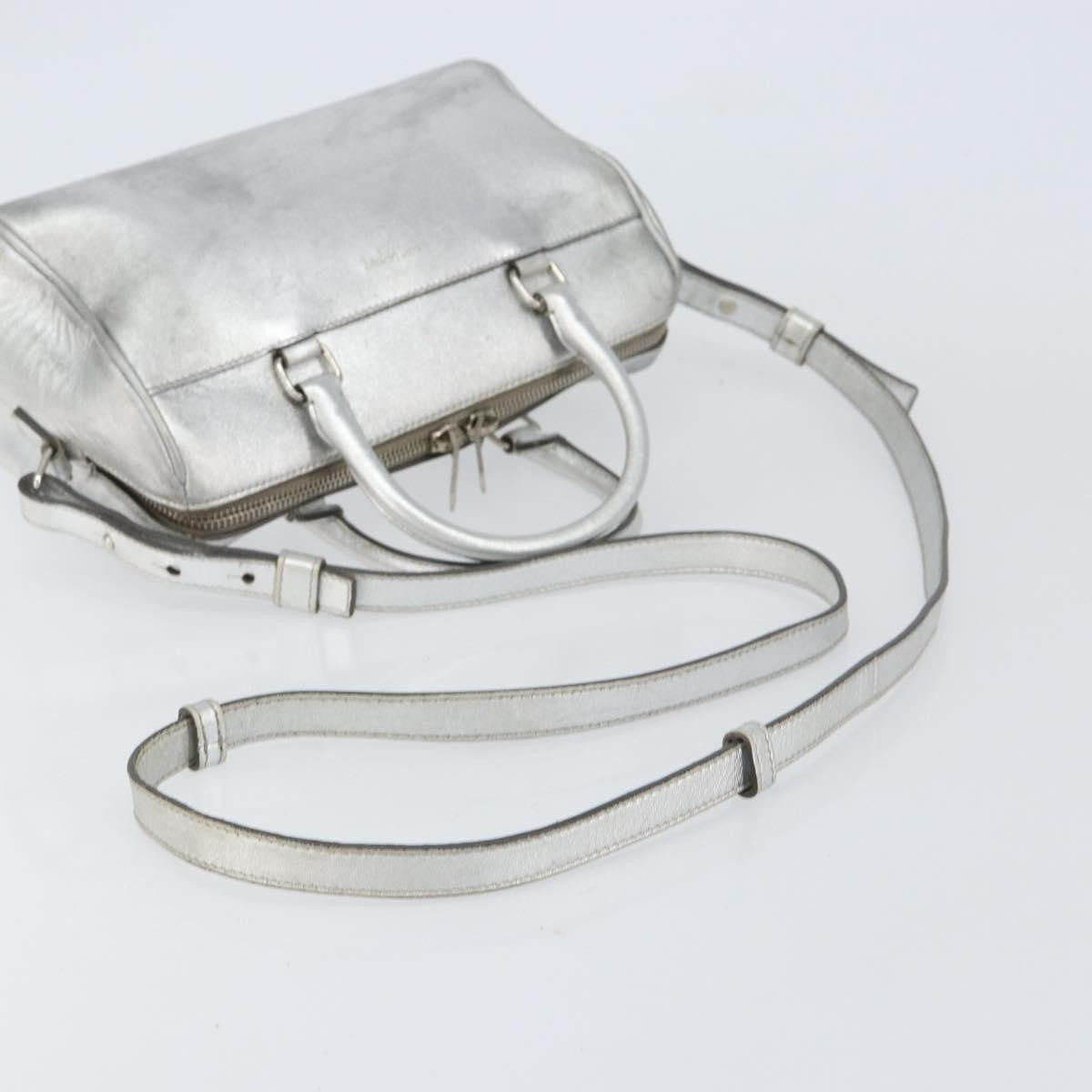 Saint Laurent Classic Duffle Bag Leather, SILVER, LEATHER, Handbag