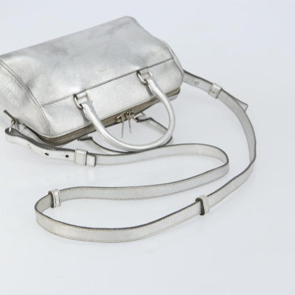 Saint Laurent Classic Duffle Bag Leather, SILVER, LEATHER, Handbag